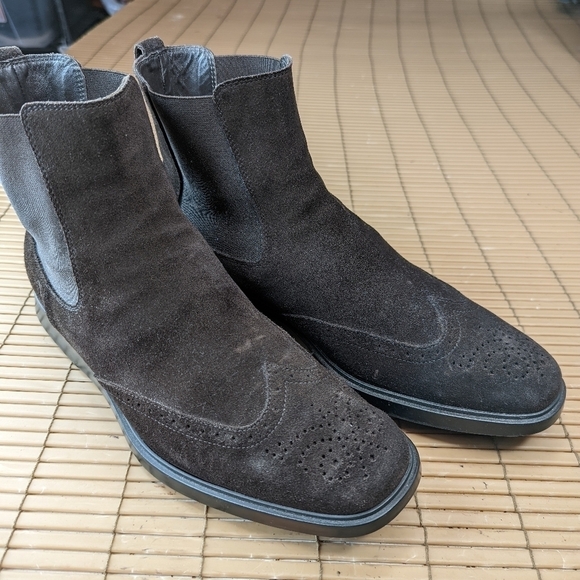Tod's Mens Brown Suede Leather Brogue Wingtip Chelsea, Chukka Beatles Pull On Bo - Picture 1 of 9